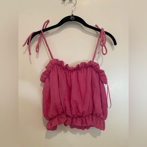 glam pink crop top